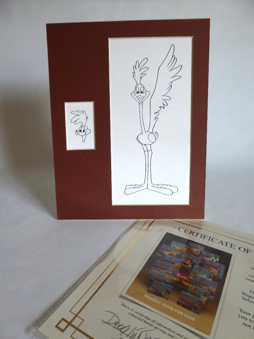 OOAK LOONEY TUNES WARNER BROS. PRODUCTION CEL ARTWORK ROADRUNNER (w/ C of A)